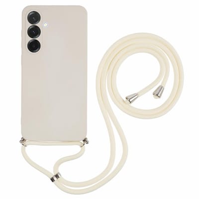 Coverup Hoesje - Geschikt voor Samsung Galaxy A56 Hoesje - Coverup Colour TPU Back Cover met Koord - Ecru
