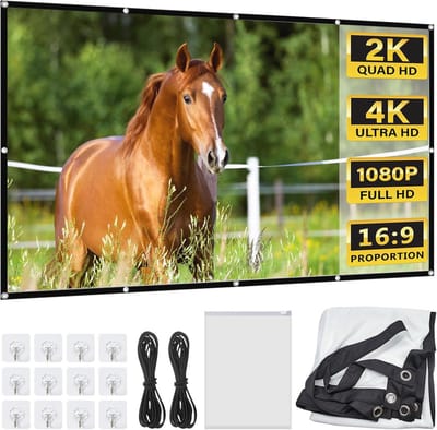 Opvouwbaar 120 Inch Projectiescherm voor HD Beamer - Anti-Rimpel, Dubbelzijdige Projectie, Ideaal voor Thuisbioscoop en Camping
