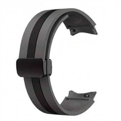 Grijs zwart siliconen horlogebandje Geschikt voor serie samsung galaxy watch 7 / 6 / 5 / 5 pro / 4 / FE / ACTIVE / ACTIVE 2 20 mm watch strap Watch sportbandje met dubbele kleur flexibel waterbestendig en comfortabel