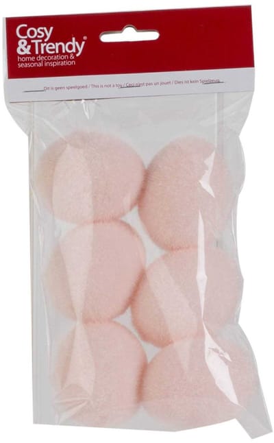 Cosy & Trendy Paaseieren - 6x stuks - roze - 6 cm - kunststof - paasversiering - paasdecoratie - pasen