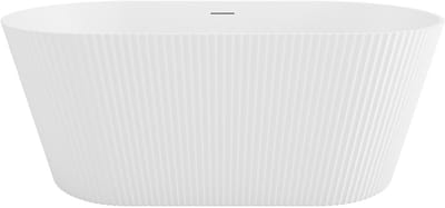 Vente-unique Losstaand bad met ribbels - 255L - 149 x 73 x 58 cm - Mat wit - Acryl - COBIANA