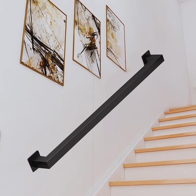 Trapleuning - Wandgreep - Veilig Traplopen - Stevig Smeedijzer - 120cm - Zwart