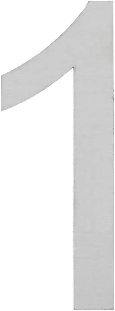 RVS Huisnummer 1 RVS Plaat 200mm Hoog - Weerbestendig en Elegant