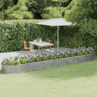 vidaXL - Plantenbak - 507x100x36 - cm - gegalvaniseerd - staal - zilverkleurig