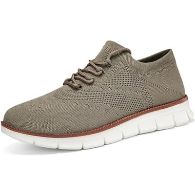Heren Casual Dress Oxfords Schoenen Ademend Gebreid Vrije Tijd Mode Sneakers Lichtgewicht Comfortabele Wandelschoenen 38 gray