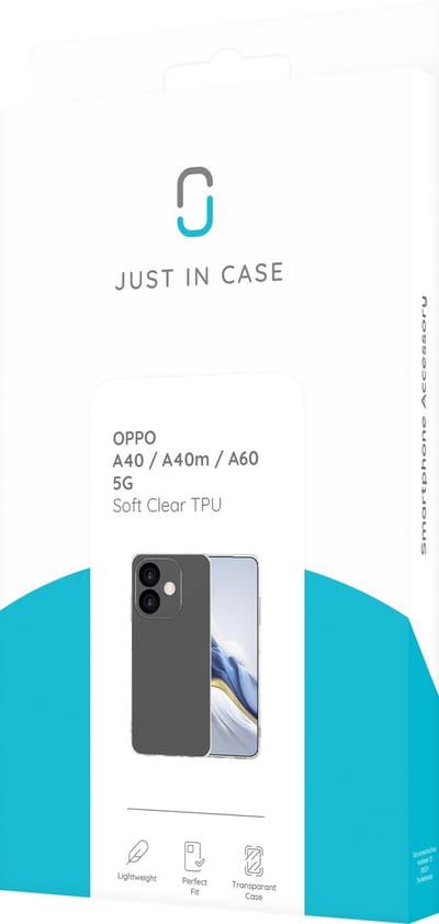 Just in Case hoesje geschikt voor Oppo A40 / A40m / A60 (5G) Hoesje Siliconen - Flexibele Case - Transparant