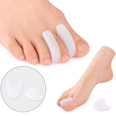 Ulanax - Jumada's - Siliconen Teen-corrector I Teenspreiders I Gel I Hallux Valgus I Rechte tenen Maken I Toe Straightener I 2 Stuks I Wit