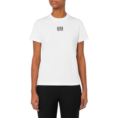 Moschino T-shirt Patch Barcode White Size: XXS | T-Shirts Outlet | Dames | Wit