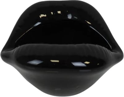Lippen potje zwart, Housevitamin Shut up and kiss me potje-12,5x11x7,5cm, Lippen, Asbak, Bewaarpotje