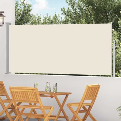 vidaXL - Windscherm - uittrekbaar - 117x314 - cm - crème