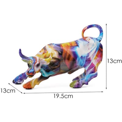 Ornements Vache Colorés de Wall Street Imprimés par Transfert d'Eau Créatif Artisanat Résine Décoration Bureau Entrée Salon Maison