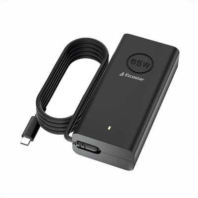 Elcostar® 65W USB C Adapter – geschikt voor Dell – Snellader – Power Delivery 65W – Compatibel met Dell USB-C Laptops - laptop oplader - ac adapter