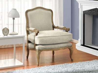 Vente-unique Fauteuil van linnen MAHAUX - Beige