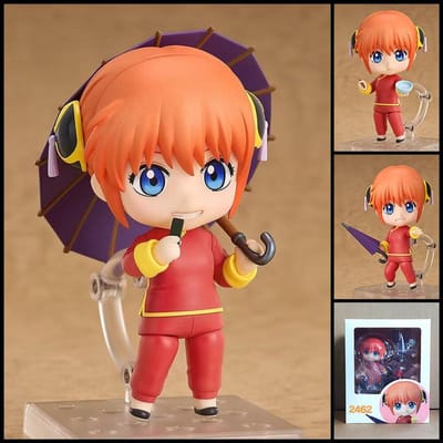 Anime GINTAMA Kagura Nendoroid #2462 Q Versie Actiefiguren Beweegbaar Verwisselbaar Gezicht Bureaublad Ornament Verzamelaarscadeaus orange
