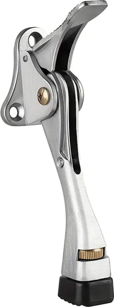 @ Lu’s Today® – Home Security Essentials - Deurstopper met Voetbediening – Verstelbaar – Metaallegering – Anti‑Slip & Anti‑Inbraak – Zilver/Zwart