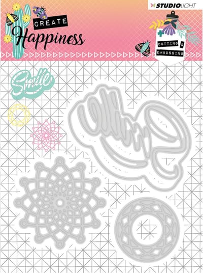 Studio Light Embossing Die - Create Happiness nr.157 - 104x101mm