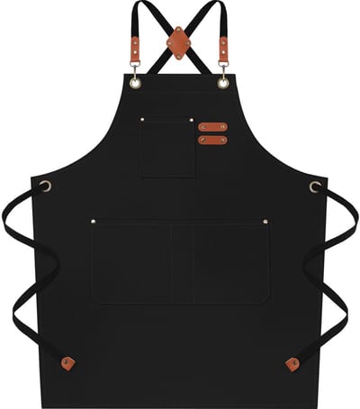 Dailygoods- Kookschort Heavy Duty - Katoenen Schort - Verstelbare Bandjes - Grote Zakken - Duurzaam - Ademend Materiaal - Keukenschort