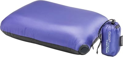 Opblaasbaar Kussen - Reiskussen Kampeer - Comfortabel Slapen - Verstelbare Luchtkern - 28 x 38 cm - Zwart Blauw