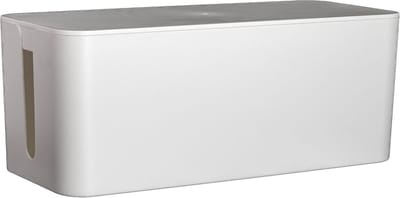 Intirilife Kabelbox in Wit - 32.1 x 13.6 x 12.7 cm - Kabelbeheer box, organizer om kabels en stekkerdozen te verbergen
