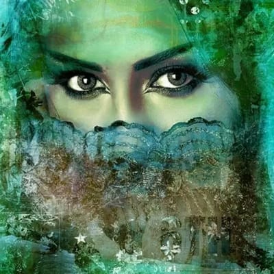 Safaary - Arabisch schilderij Beautiful Lina Turquoise
