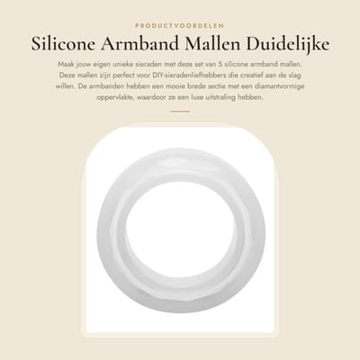 Dailygoods- Armband Siliconen - 5 Stuks - DIY Armband Maken - Flexibel en Schokbestendig - Diamantvorm - Perfecte Gereedschappen