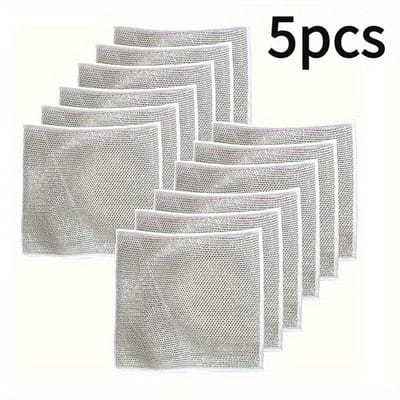 Livé® Schuursponsjes – 5-delige Roestvrijstalen Scrubber Set