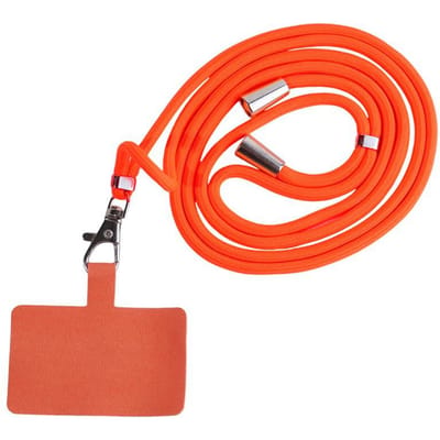Sangle de téléphone portable universelle de taille réglable Sangle anti-perte Sangle détachable Cordon de cou coloré Cordon de sécurité pour téléphone portable Chaîne Porte-clés Corde orange