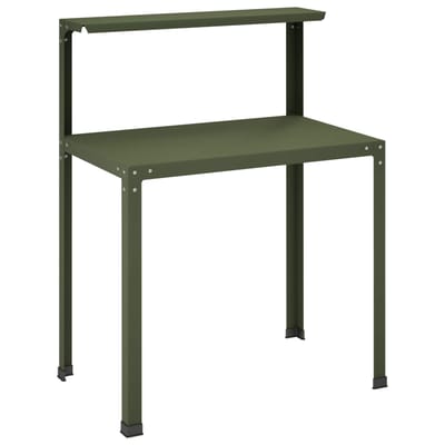 vidaXL - Planttafel - 100 - x - 50 - x - 104 - cm - Gepoedercoat - staal - Olijfgroen