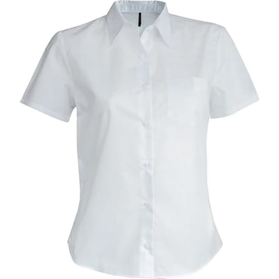 Kariban Overhemd in onderhoudsvriendelijk polykatoen-popeline korte mouwen dames K548 - White - L