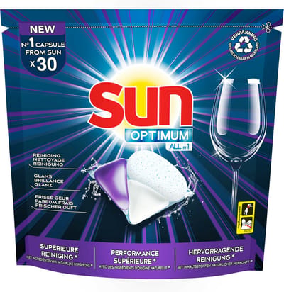 Sun - Vaatwastabletten - All-in-1 - Optimum - 210 Vaatwastabletten - 100% oplosbaar tabletfolie - Voordeelverpakking
