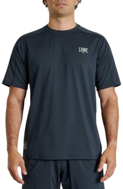 Leone1947 Melange T-shirt Met Korte Mouwen Blauw XL Man