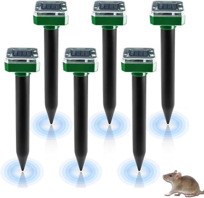6 Stuks Zonne-energie Mollenverjagers - Waterdicht IP65, Effectieve Mollenbestrijding en Woelmuizenverschrikker voor de Tuin