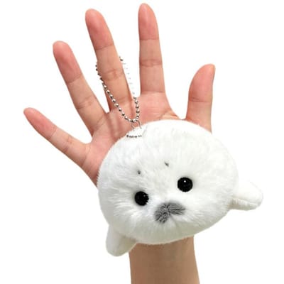 Haute Qualité 1/2 Pièce Haute Qualité Doux Haute Qualité Mignon Haute Qualité Phoque Haute Qualité Peluche Haute Qualité Jouet Haute Qualité Porte-clés Haute Qualité blanc