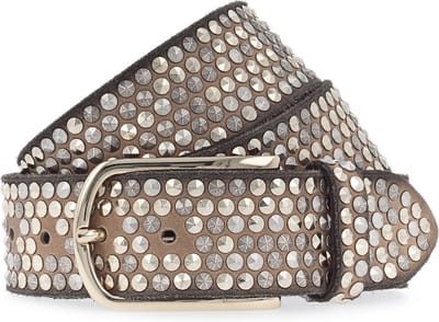 b.belt Leren Riem Nietengürtel Zoe Gold W105 Camel Lichtbruin