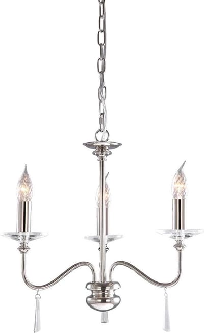 Elstead Lighting LED Kroonluchter | 3X E14 Max 60W | Dimbaar | Polished Nickel