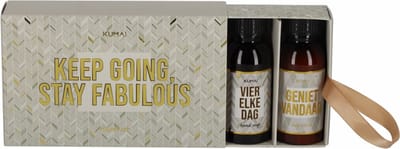 Wellnesspakketje - geschenkset succes - cadeautje dierbaren - succes wens - hart onder de riem - positiviteit - aardigheidje - cadeau voor haar - keep going, stay fabulous - KUMAI - 4 stuks