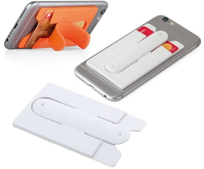Pasjeshouder Voor Smartphone met Smartphone Stand I Creditcardhouder I Opplakbare Pasjeshouder I Rekbaar I Wit