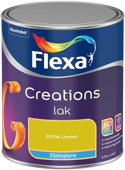 Flexa - Creations Lak Zijdeglans - 100% Limoen - Mengverf - 750 Ml