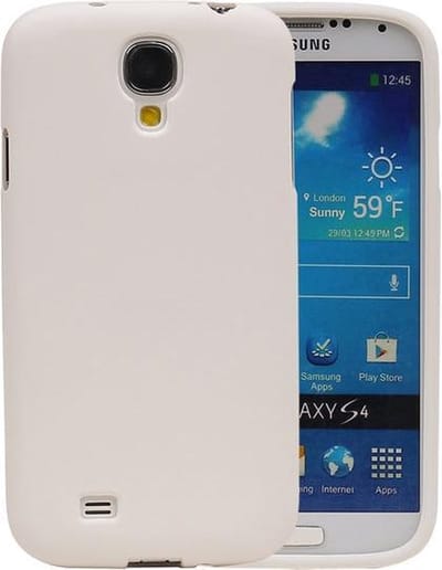 Wit Zand TPU back case cover hoesje voor Samsung Galaxy S4 I9500