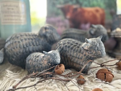 1x Hooglander klein- woondecoratie- stoer sober- landelijk- herfst- kerst