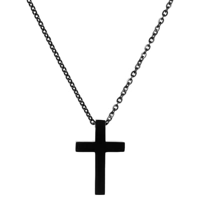 Klassieke Zwarte Kruisketting