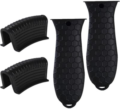 Dailygoods- Geïsoleerde Deksels - Thermische Isolatie - Siliconen - 2 Stuks - Antislip - Geschikt voor Potten/Ketels - Zwart - Potdeksels