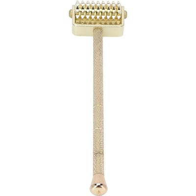Rouleau de Massage Facial en Alliage d'Aluminium Rouleau Facial Strié pour Bras Cou Visage Corps Entier beige