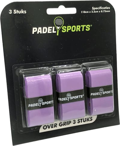 Padel Sports® Padelgrip - Overgrip Padel en Tennis - Paars - 3 stuks