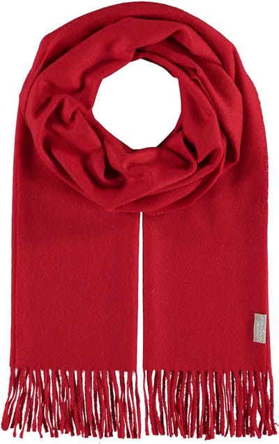 FRAAS Sjaal Pure Cashmere Scarf with Fringes Tomato Rood