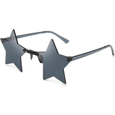 Ultralichte Ster Zonnebril Grappige Pentagram Zoete Kleuren Eénstuk Oogdecoratie Feest Randloze Zonnebril Streetwear UV400 Bescherming as picture
