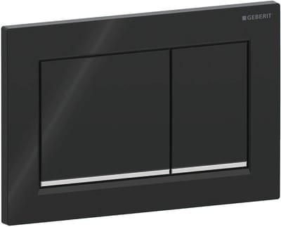 Geberit Omega30 bedieningplaat met frontbediening voor toilet 21.2x14.2cm zwart / glans chroom / zwart