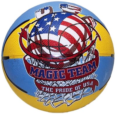 Hot sports Basketbal mini magic team maat 3 geel blauw