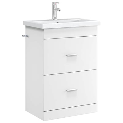 vidaXL - Badkamer - Onder - Het - Wastafel - Kast - Wit - 56 - x - 37,5 - x - 81 - cm