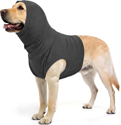Hondensjaal, honden-op-bescherming, hoofd/hals, shirt top met halskraag, hondentrui na operatie, krast niet meer op wonden plaatsen (grijs, 2XL)
